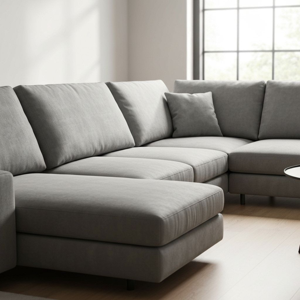 Gray L-shaped sectional sofa